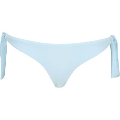 Light blue tie side bikini bottoms